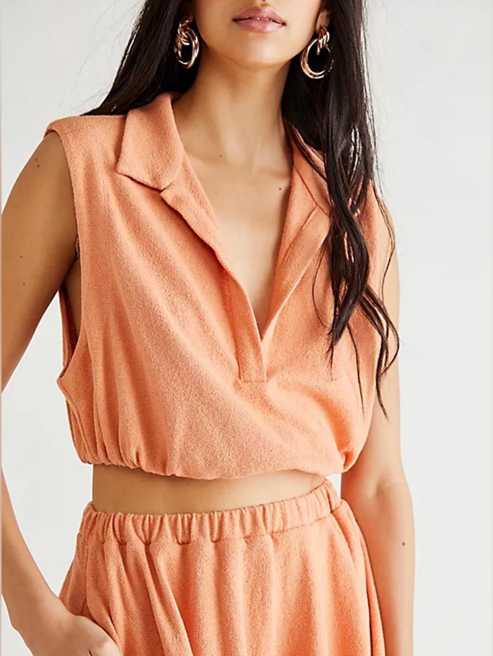 Free People / Beach Ace Terry Crop Top Orange